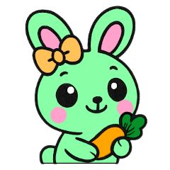 [LINEスタンプ] まだ[アレンジ用]レトロエメラルドうさぎ