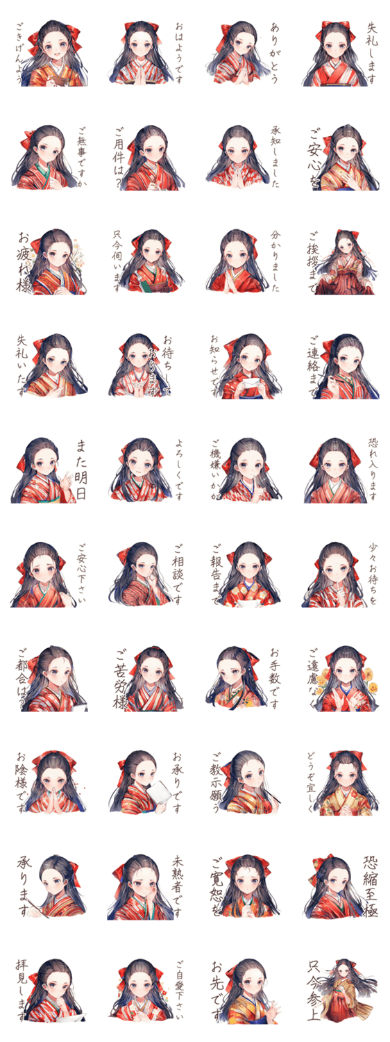 大正女学生の優雅なご連絡のスタンプ詳細