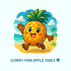 [LINEスタンプ] サマー気分のパイナップル★