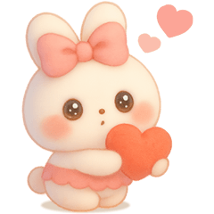 [LINEスタンプ] 3D風❤️らぶうさ❤️ふんわりましゅまろ❤️