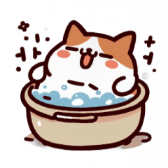 [LINEスタンプ] お風呂猫 大爆笑,