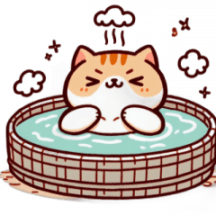 [LINEスタンプ] お風呂猫 怒ってる,