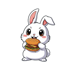[LINEスタンプ] 【ハンバーガーを食べるウサギ】