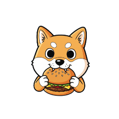 [LINEスタンプ] 【ハンバーガーを食べる犬】