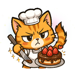 [LINEスタンプ] ツンデレ猫スネ吉 8パティシエ編