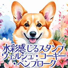 [LINEスタンプ] 水彩感じるコーギースタンプ