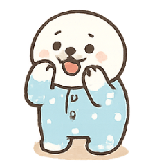 [LINEスタンプ] ぽよぽよアザラシの浜辺パレード