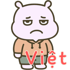 [LINEスタンプ] カバたん厭世モード (ベトナム) Ver2