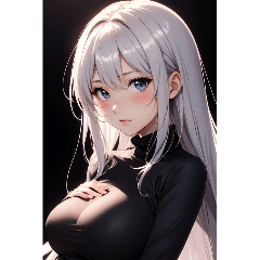 [LINEスタンプ] 黒いパジャマの女の子の写真