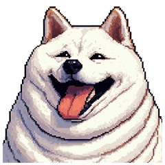 [LINEスタンプ] 無言で伝える太っちょ白柴犬