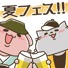 [LINEスタンプ] 夏フェス・ライブへ行く！！うさぎとねこ