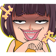 [LINEスタンプ] 顔芸ガールの日常
