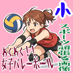 [LINEスタンプ] バレーボール 女子 部活 スポーツ (小)