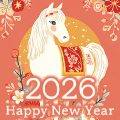 [LINEスタンプ] 2026/令和8年/午年/馬年/あけおめ/年賀状