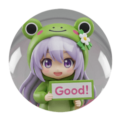 [LINEスタンプ] カエル着ぐるみ精霊ちゃんカプセルトイ