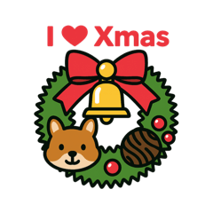 [LINEスタンプ] クリスマスリースになった夢見る動物2025冬