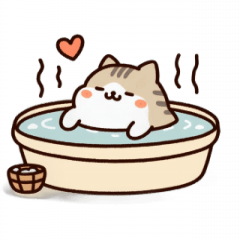 [LINEスタンプ] お風呂猫 恋したい気分,