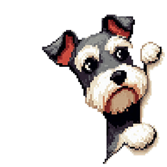 [LINEスタンプ] 無言 リアクション ミニチュアシュナウザー