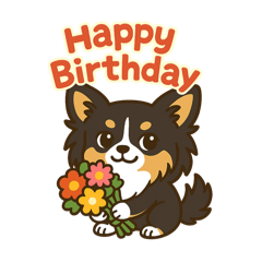 [LINEスタンプ] 内弁慶チワワのご挨拶（おめでとう）