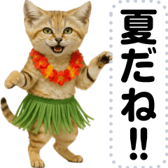 [LINEスタンプ] スナネコのスナちゃん☆夏のメッセージ