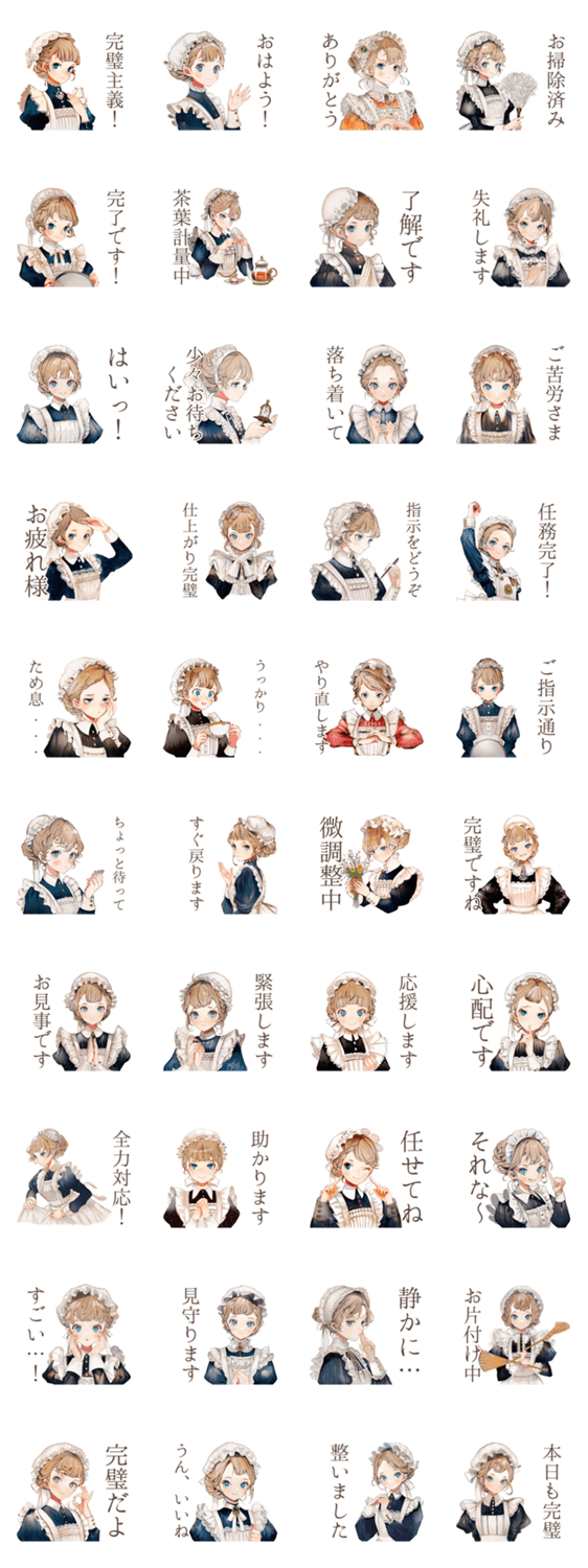 クラシカルメイドの完璧主義日常のスタンプ詳細