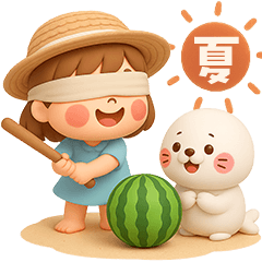 [LINEスタンプ] 【3D】夏本番★ぶちゃこの日常