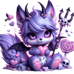 [LINEスタンプ] 小悪魔キツネHexiの甘くて毒な告白