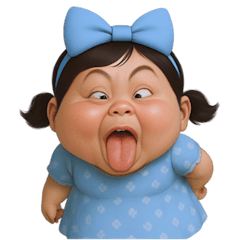 [LINEスタンプ] 面白い顔をした太った女の子  (NT)