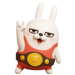 [LINEスタンプ] BIG擦れうさぎ 3D 3