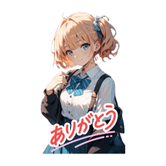 [LINEスタンプ] 制服金髪女の子