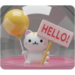 [LINEスタンプ] 風船ネコカプセルトイ(四角型)