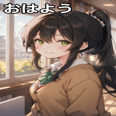 [LINEスタンプ] 図書館での放課後