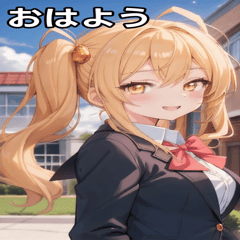 [LINEスタンプ] 風の日のツインテール