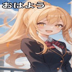 [LINEスタンプ] 金髪ポニーテールの元気な笑顔