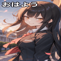 [LINEスタンプ] 黒髪姫カットのドヤ顔