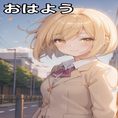 [LINEスタンプ] 金髪ショートボブの優しい微笑み