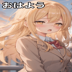 [LINEスタンプ] 金髪ウェーブヘアの眠たげなあくび