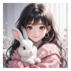 [LINEスタンプ] 少女とうさぎ