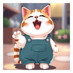 [LINEスタンプ] サロペットを着た猫