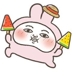 [LINEスタンプ] うさ田うさ子のシュールな夏 (毎日使える)