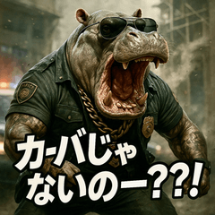 [LINEスタンプ] バカじゃない！カバ警察。