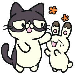 [LINEスタンプ] ぶちねこさんと恋うささん3