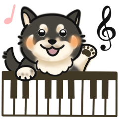 [LINEスタンプ] ピアノ＆黒柴♪丁寧な言葉