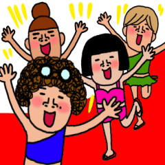 [LINEスタンプ] にぎやかな女達♡6 夏の日常