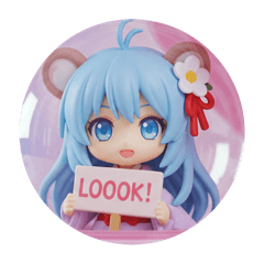 [LINEスタンプ] さる耳みなみちゃんカプセルトイ(丸型)
