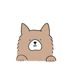 [LINEスタンプ] もふもふ犬【茶色】