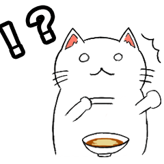 [LINEスタンプ] うどんを食べる猫