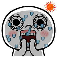 [LINEスタンプ] 夏の目つ悪い丸い奴