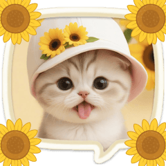 [LINEスタンプ] スコティッシュ猫 カラフル 夏 吹き出しBIG
