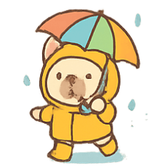 [LINEスタンプ] ミバ雨の日わくわく